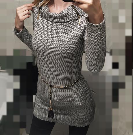 Predĺžený pulovrik, s