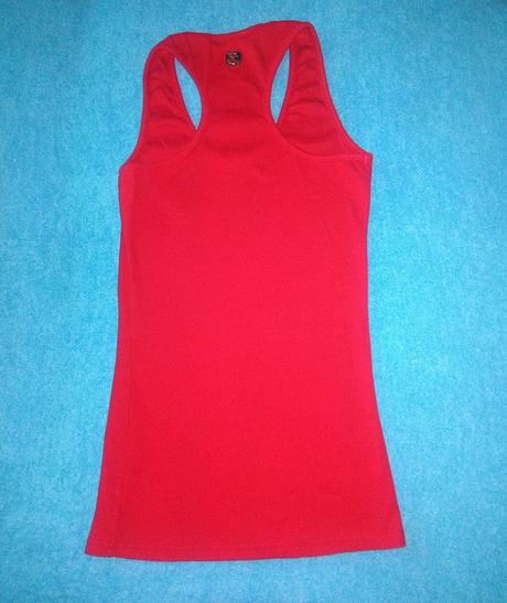 Červené tielko s nápisom, xs