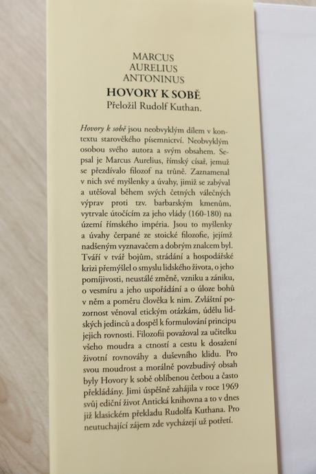 Hovory k sobě kniha, autor marcus aurelius, 