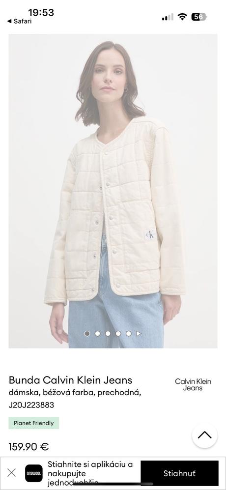 Calvin klein prechodná bunda, calvin klein,s