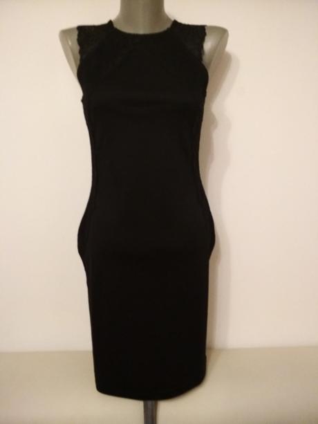 Čierne šaty s krajkou, h&m,s