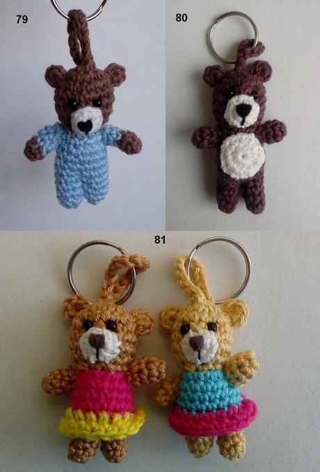 Háčkované kľúčenky - mix,