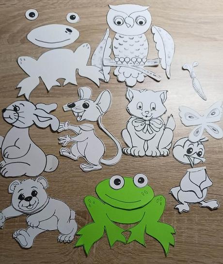 Zvieratká na strihanie a lepenie častí tela, 