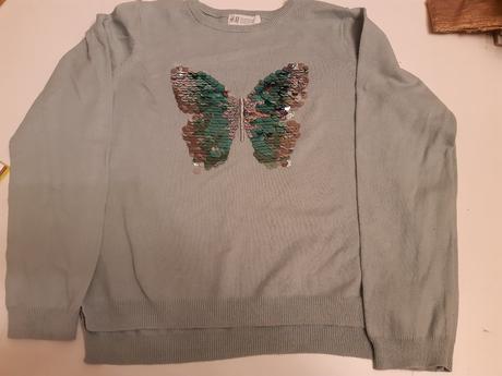 Pulovrik s motylom 134/140, h&m,134