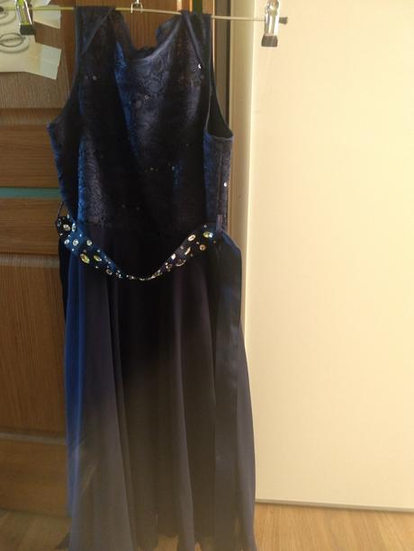 Šaty tmavomodré 11-13 r. slávnostné aj bežné, 152