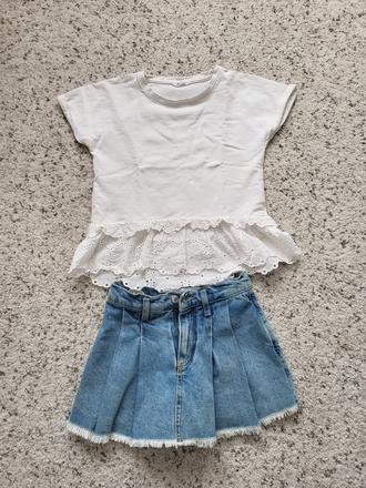 Riflove kratasy + tričko, zara,128