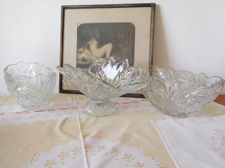 Lisované sklo mysy na ovocie, 