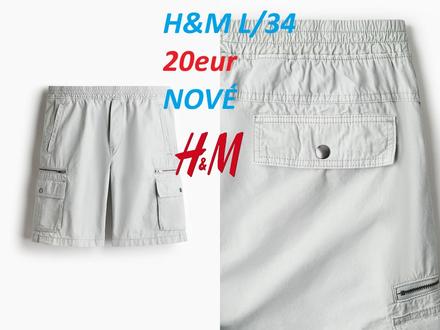 Kraťasy hm svetlosivé, h&m,l