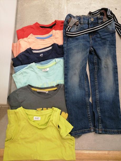 Chlapčenské rifle a tričká v. 98-104, 2-3r., 98