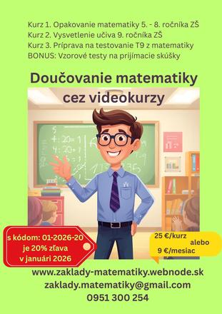 Doučovanie matematiky zš online, 