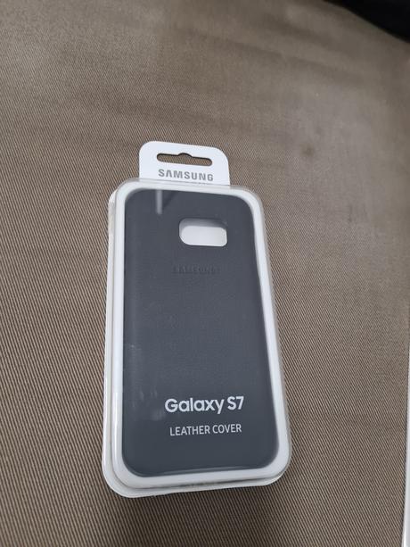 Leather cover galaxy samsung s7 cierny, samsung