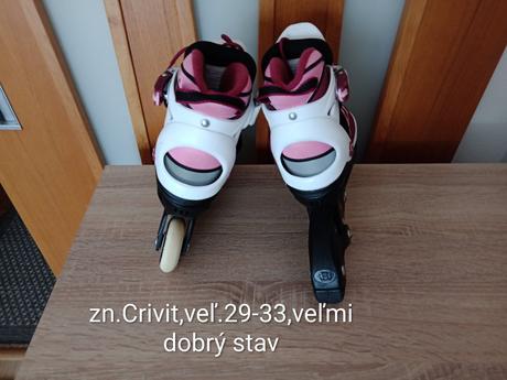 Dievč. rastúce kolieskové korčule crivit veľ.29-33, crivit,29