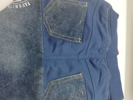 Štýlové riflovo - teplákové nohavice., 98