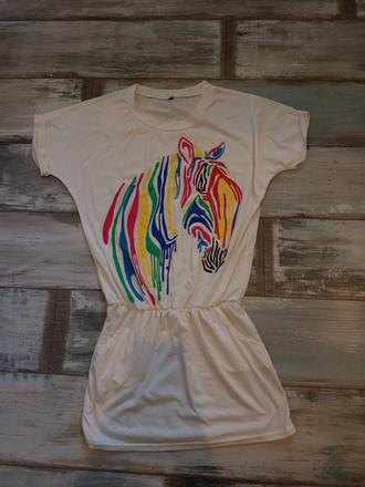 Zaujímavé šaty so zebrou veľ.s/m, s