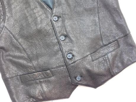 Panska kvalitna kožena vesta, l