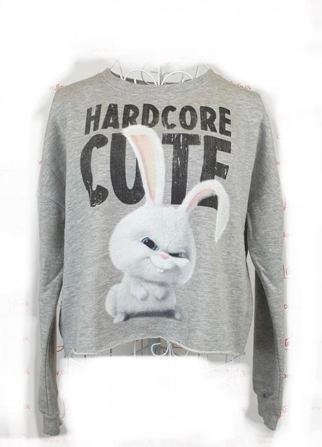 Crop mikina - tajny zivot maznacikov - super stav, new yorker,xs