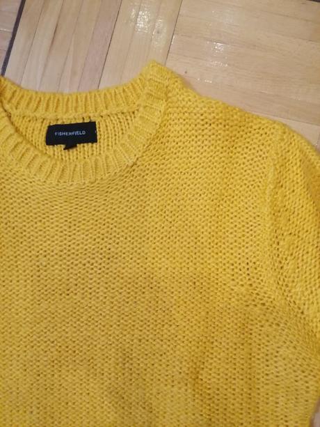 Pánsky žltý pletený sveter, m