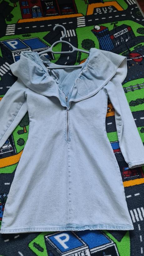 Denimové mini šaty, zara,s