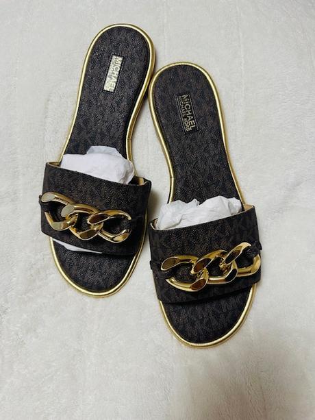 Hnedé šľapky s retiazkou zn. michael kors originál, michael kors,39