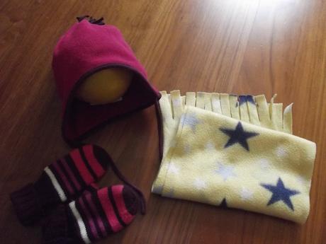 Ciapka, rukavice, sal, h&m,74