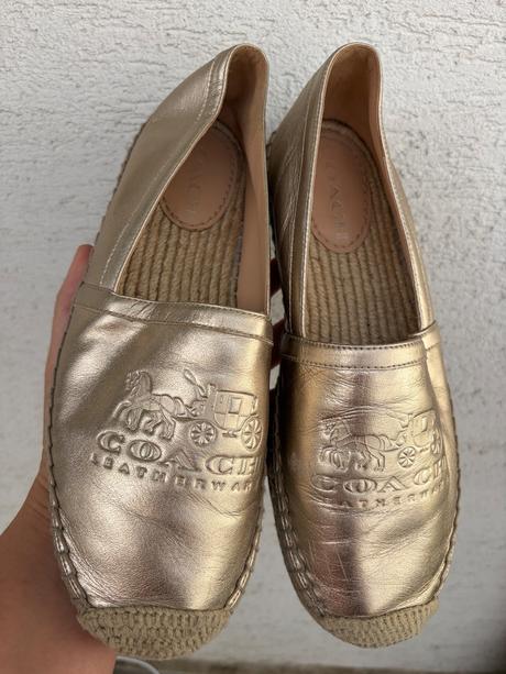 Coach luxusne znackove espadrilky zlate kozene 38, 38