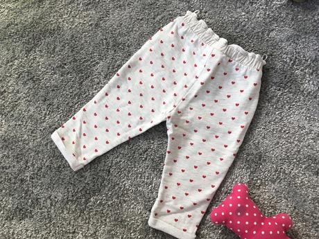 C&a oteplené tepláky + čelenka dievča 80 srdiečka, c&a,80