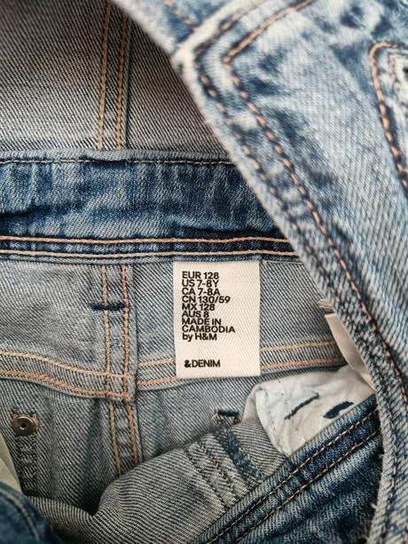 Rifle na traky, veľ. 128, šaty grátis, h&m,128