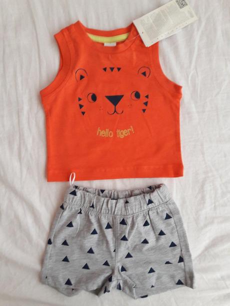 Tigríková súprava - tielko a kratasy (bio bavlna), baby club,62
