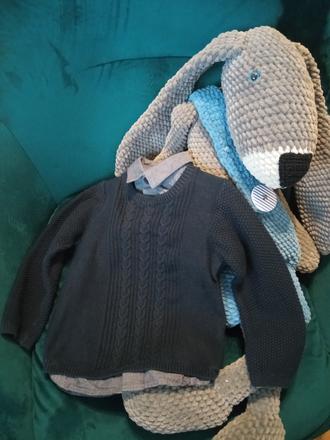 Pletený next svetrík a košeľou, next,80