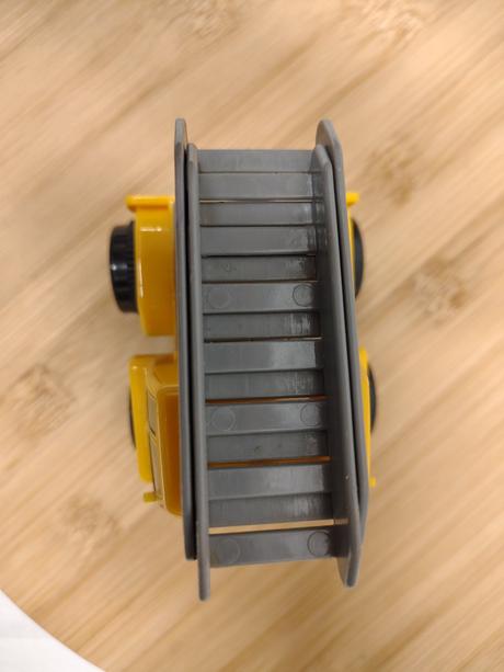 Žlté stavebné autíčko s rebríkom, 8 cm,