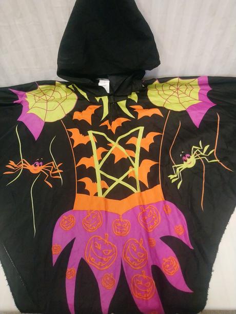 Kostým strašidelné čierne pončo, 4-9 r, 104-134 cm,