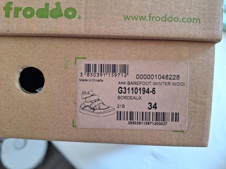 Froddo winter wool bordeaux 34, froddo,34