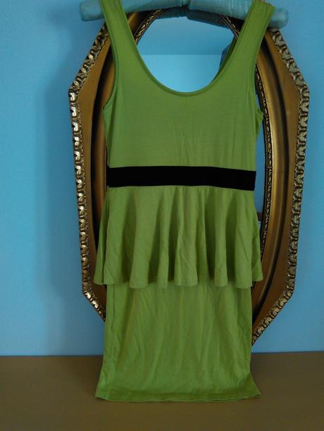 Zelené peplum šaty, amisu,s
