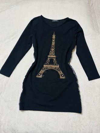 Športové minišaty s eiffelovou vežou,