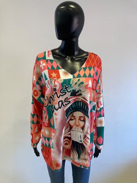 Dámske svetrové tričko so zimným motívom (uni), l / m / s / xl