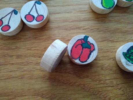 Drevené pexeso ovocie a zelenina., 