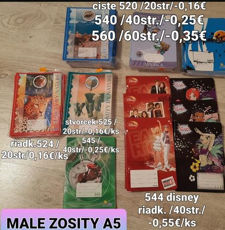 Skolske potreby nove, omalovanky, cena za ks maxim, 