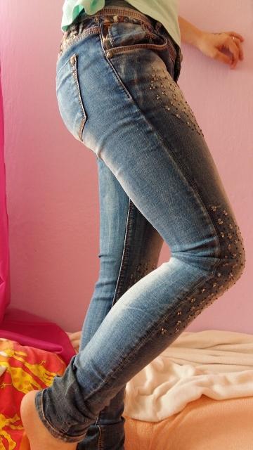 Riflové nohavice, s