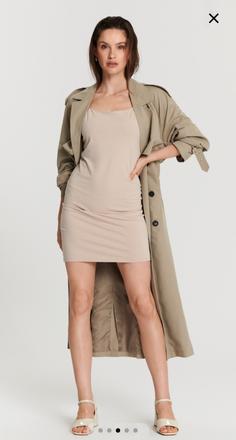 L/m béžové priliehavé saty, sinsay,l