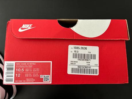 Tenisky nike dunk hi retro, vel. 44,5 / 10,5, nike,44 / 45