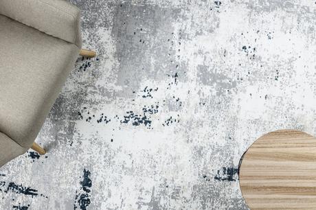 Koberec duke 51378 krém / modrý - betón - 80x150cm,