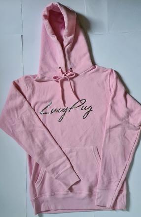 Lucypug mikina so strieborným nápisom, xs