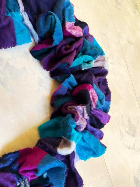 Zaujímavý flanelový šál, xl