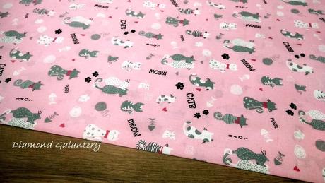 Bavlnená látka - mačky - cena za 10 centimetrov,