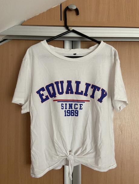 Biele cropp tričko, h&m,s