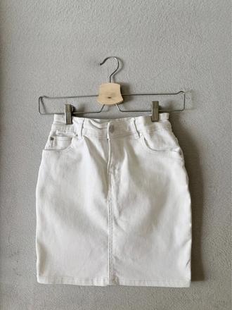 Biela rifľová sukňa, amisu,s