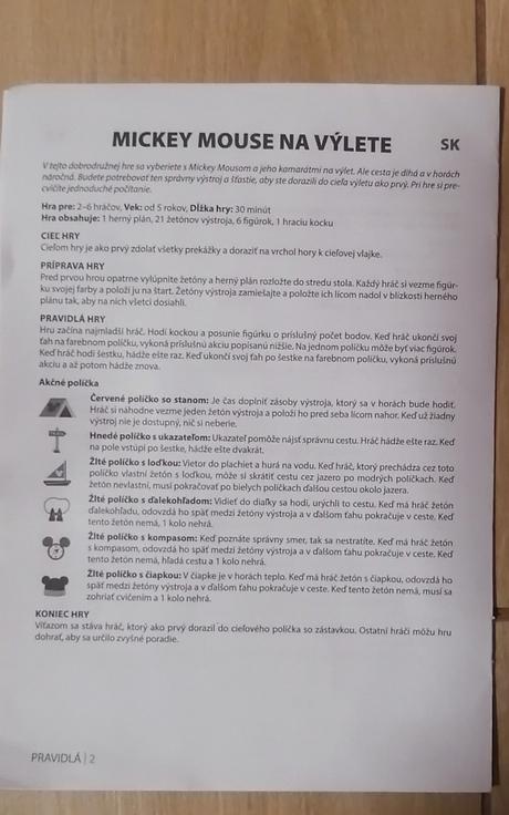 Spoločenská hra mickey na výlete,
