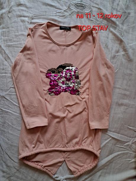 Mikina tunika pink, 140