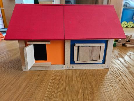 Drevena magneticka stavebnica tosa dvojdomcek,