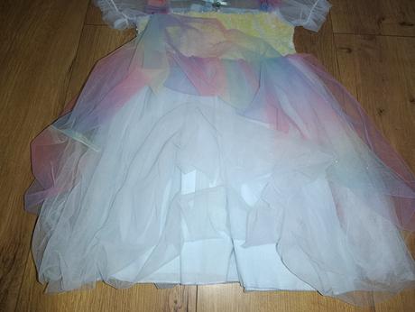 Modre tylove saty 128/134, 128